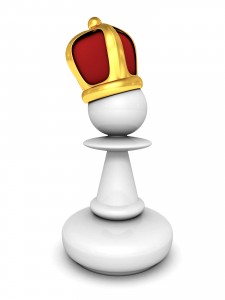 White pawn with a king crown